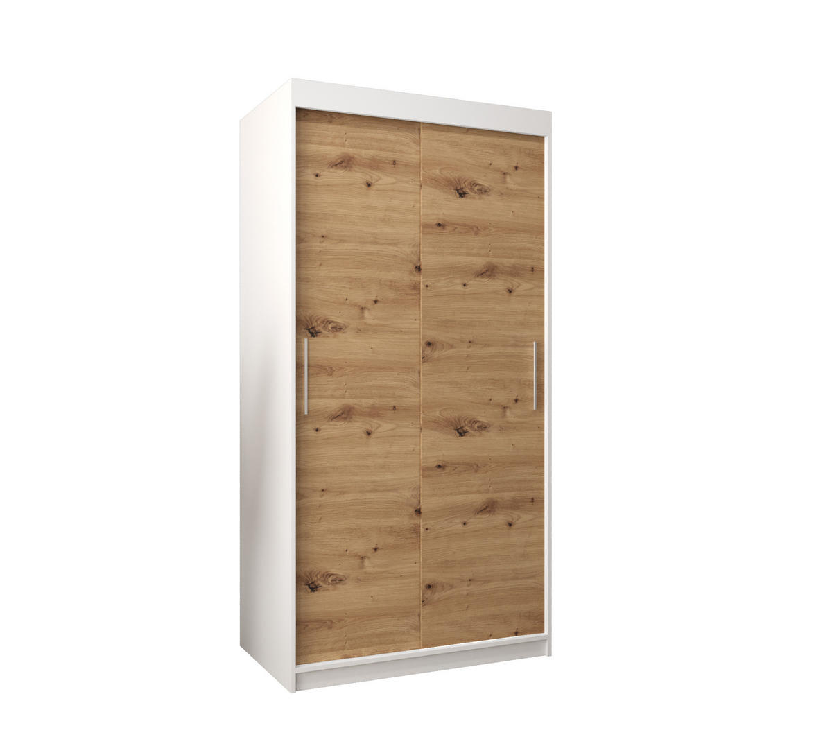 SCHWEBETÜRENSCHRANK 200/100/62 2-türig - Silberfarben/Eiche Artisan, Holz/Kunststoff (100/200/62cm) - Abiks Möbel