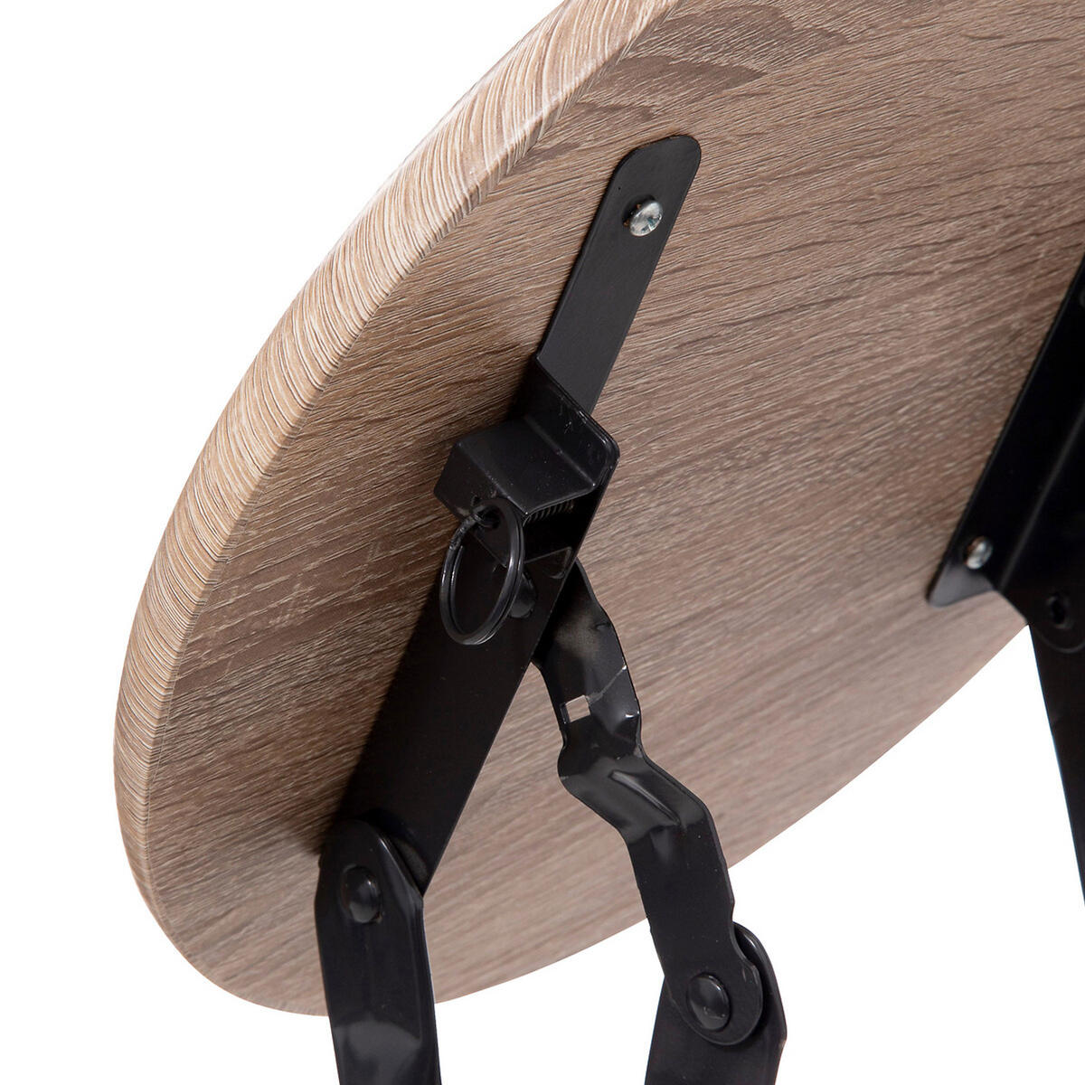 KLAPPHOCKER in Holzoptik, Stahl, MDF, Braun, 46.5 cm - Braun, Metall (30/46/30cm) - 5five Simply Smart