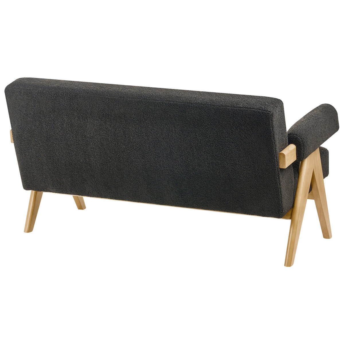 2-SITZER-SOFA Bouclé Schwarz/Hellbraun Tamre - Schwarz, Textil (148/79/78cm) - Beliani