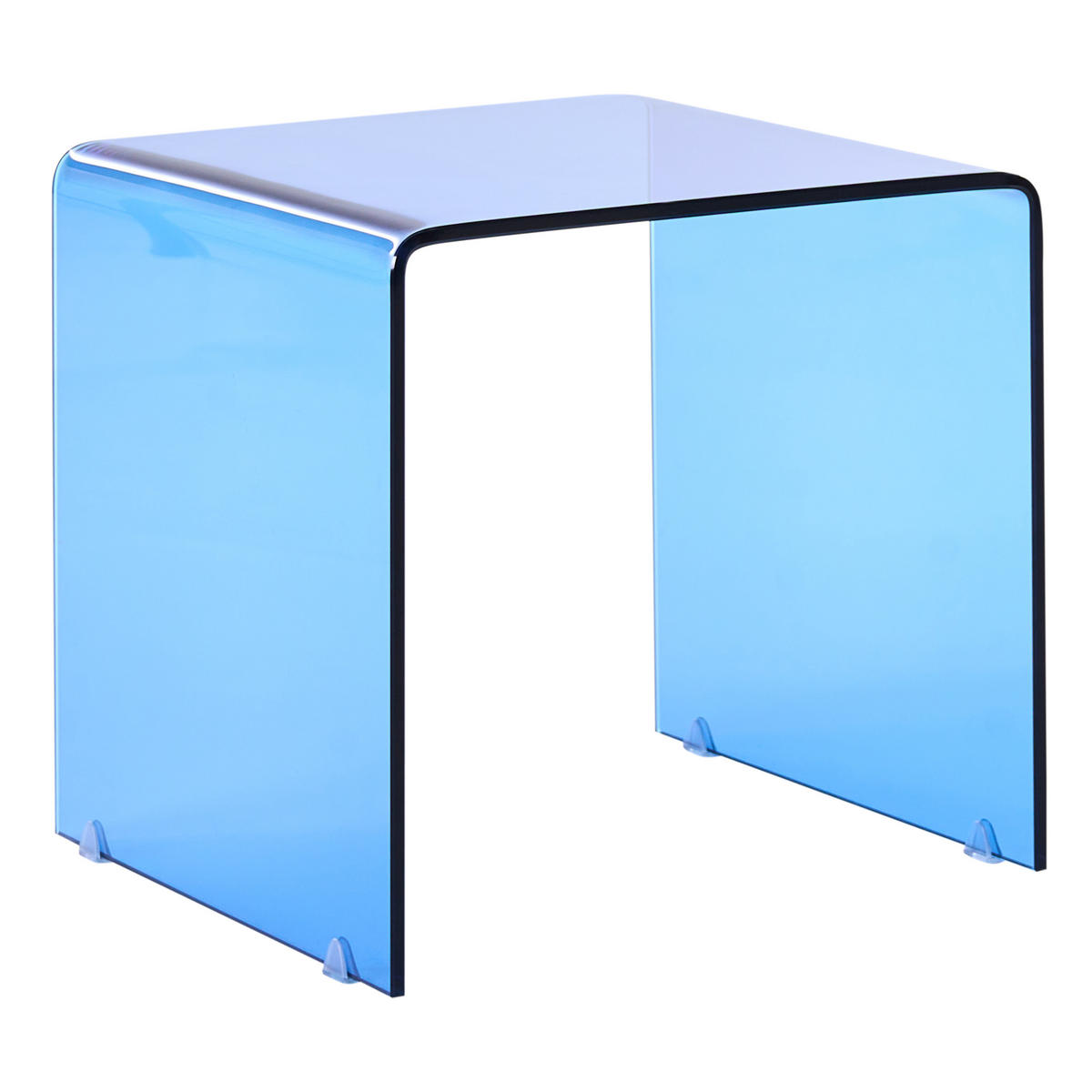 BEISTELLTISCH Blau Kendall - Blau, Glas (42/42/39cm) - Beliani