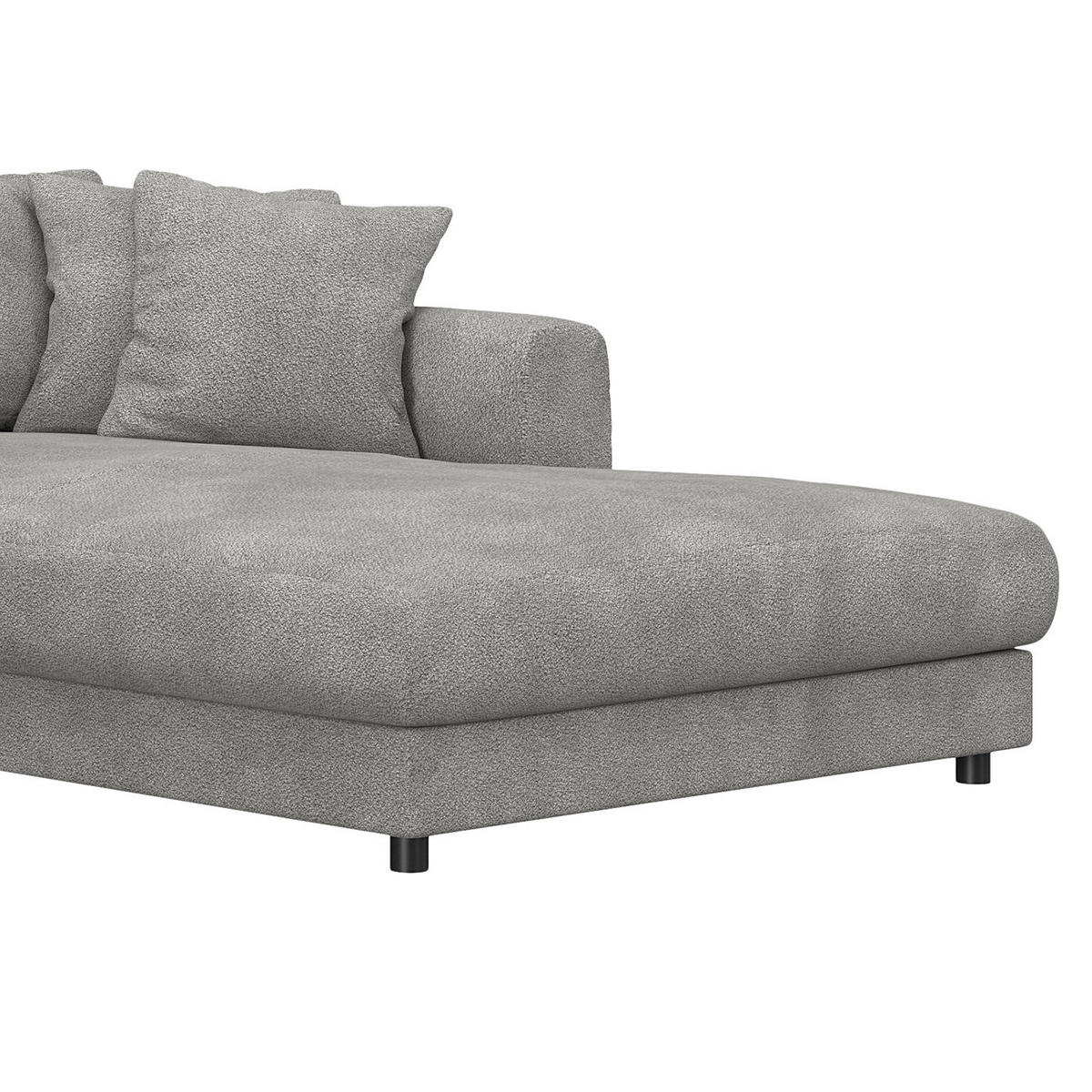 ECKSOFA mit Longchair - Schwarz/Grau, Kunststoff/Textil (286/183cm) - home24