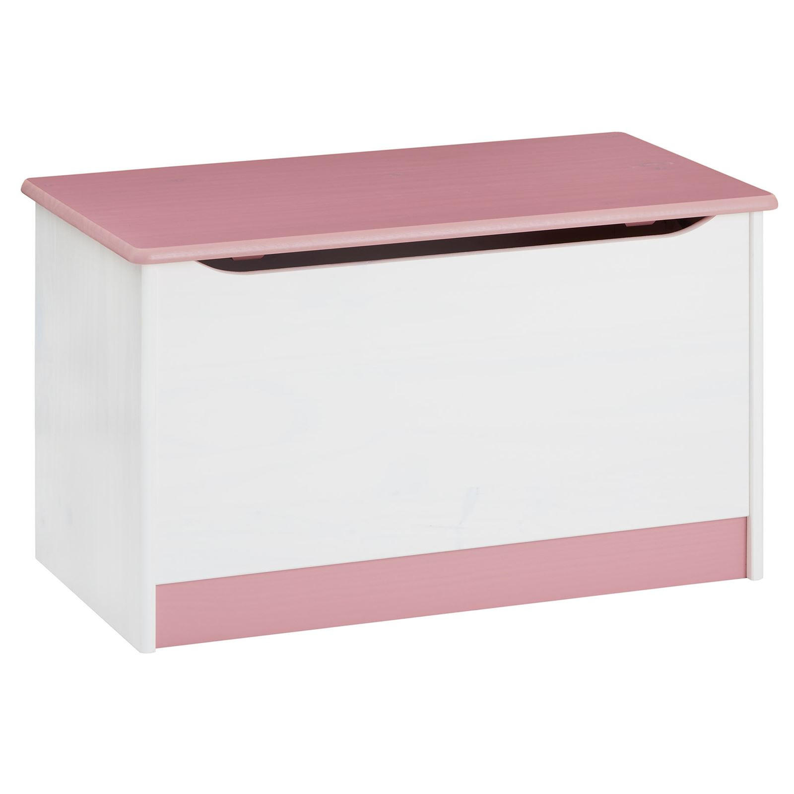 SPIELZEUGTRUHE HANNAH - Weiß/Rosa, Holz (73/45/40cm) - IDIMEX