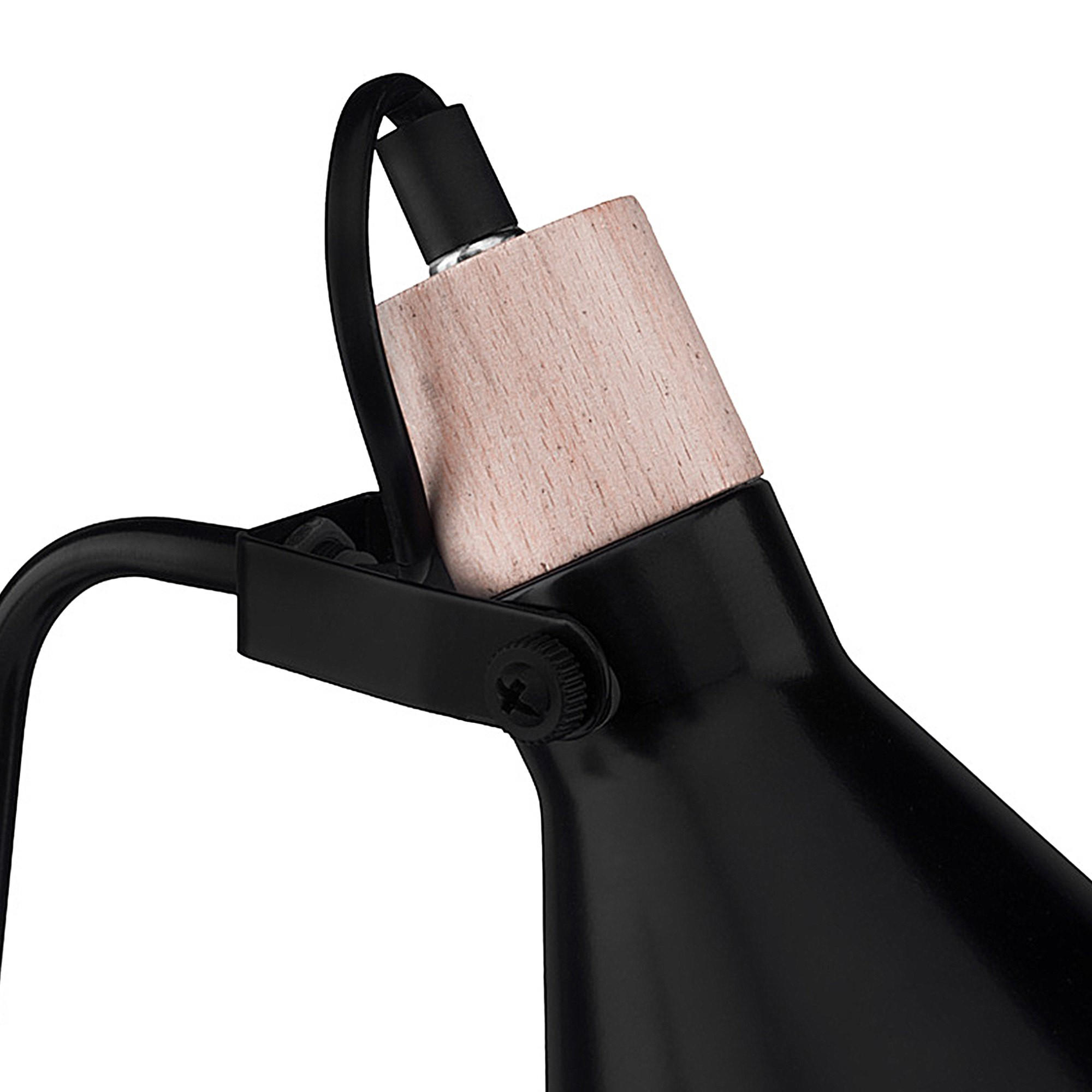 Thumbnail - Konsimo® Stehleuchte, Schwarz, Metall, Holz, 22x156x22 cm, Lampen & Leuchten, Innenbeleuchtung, Stehlampen, Stehlampen