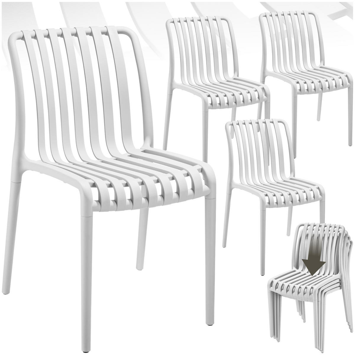 GARTENSTÜHLE Alcudia,47 x 58 x 80,5 cm, Belastbarkeit 110 kg,weiß - Creme, Textil (47/80.5/58cm) - tectake