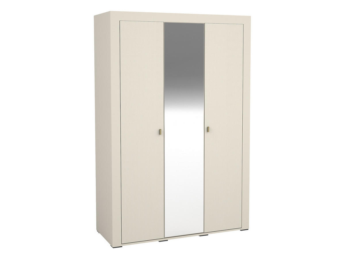 KLEIDERSCHRANK Mossa 3D MO02 - Kaschmir/Goldfarben, Holzwerkstoff/Kunststoff (138/206/56cm) - MIRJAN24