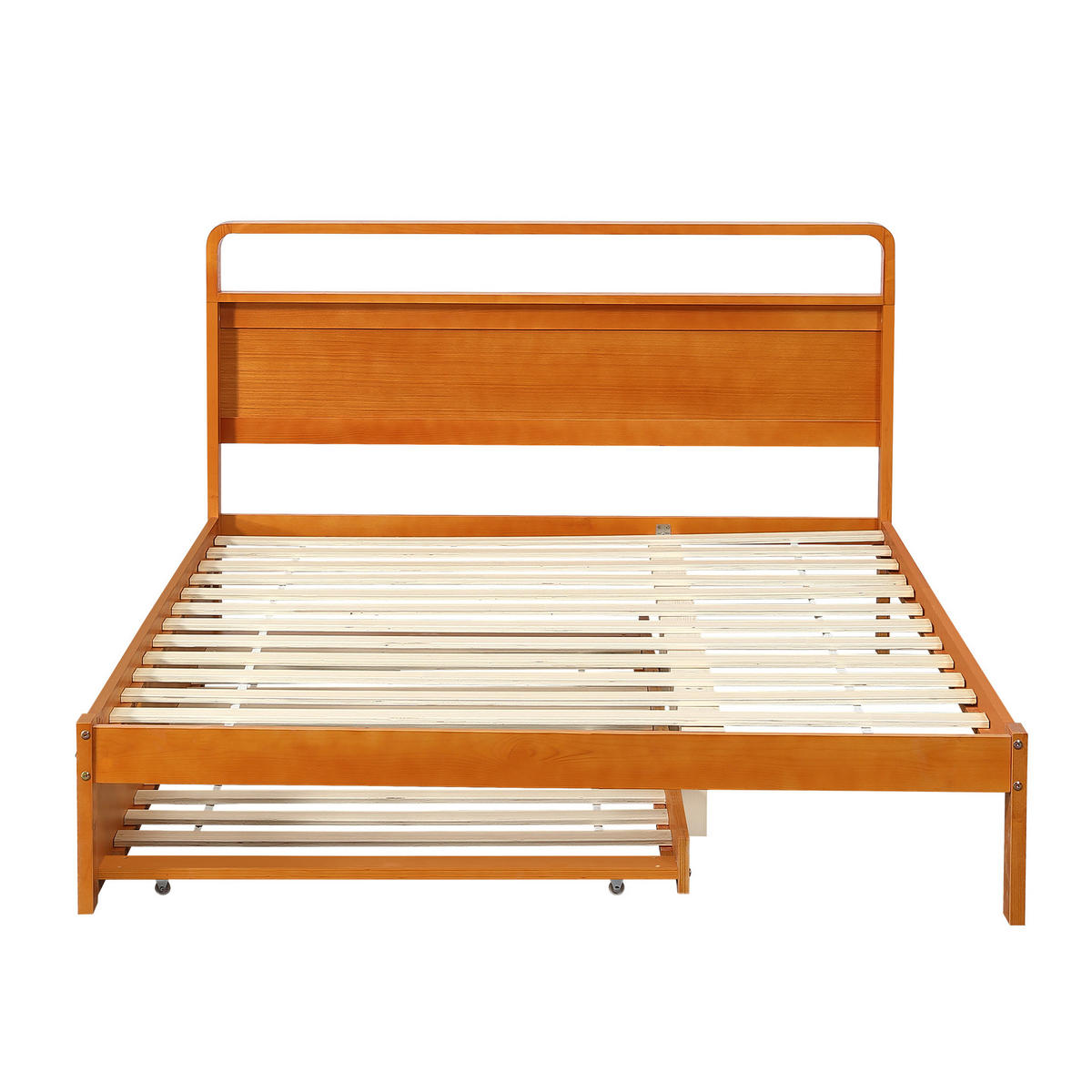 DOPPELBETT aus Kiefernholz 140x200 cm Natur mit Ausziehbett 90x190 cm - Naturfarben, Holz (140/200cm) - IVMEU