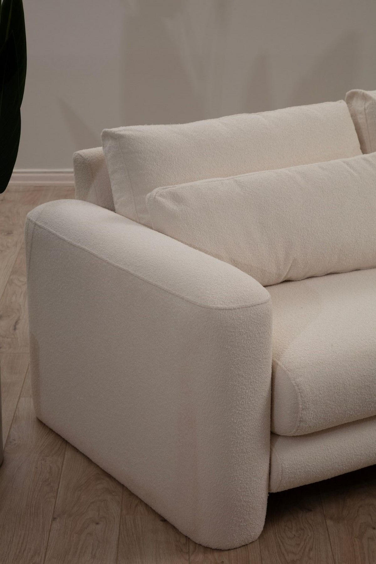 ECKSOFA mit losen Rückenkissen - Creme/Schwarz, Holz/Kunststoff (165/290cm) - myHomelando
