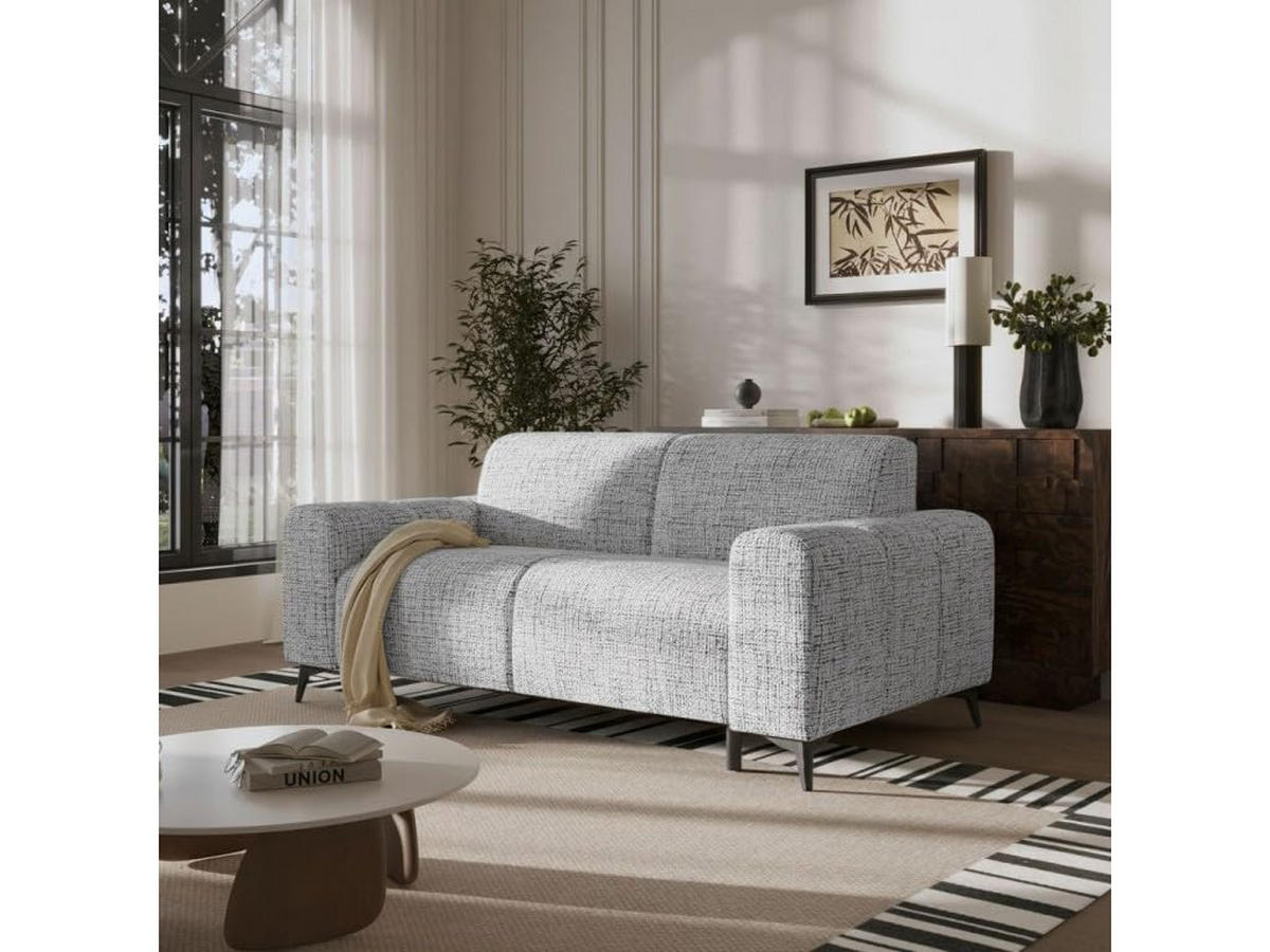 SOFA mit Schlaffunktion LIVIGNO, 225x82x105 cm, Schlafsofa mit Italienischem Ausklappsystem, Grau - Grau, Holz/Textil (225/82/105cm) - Trada
