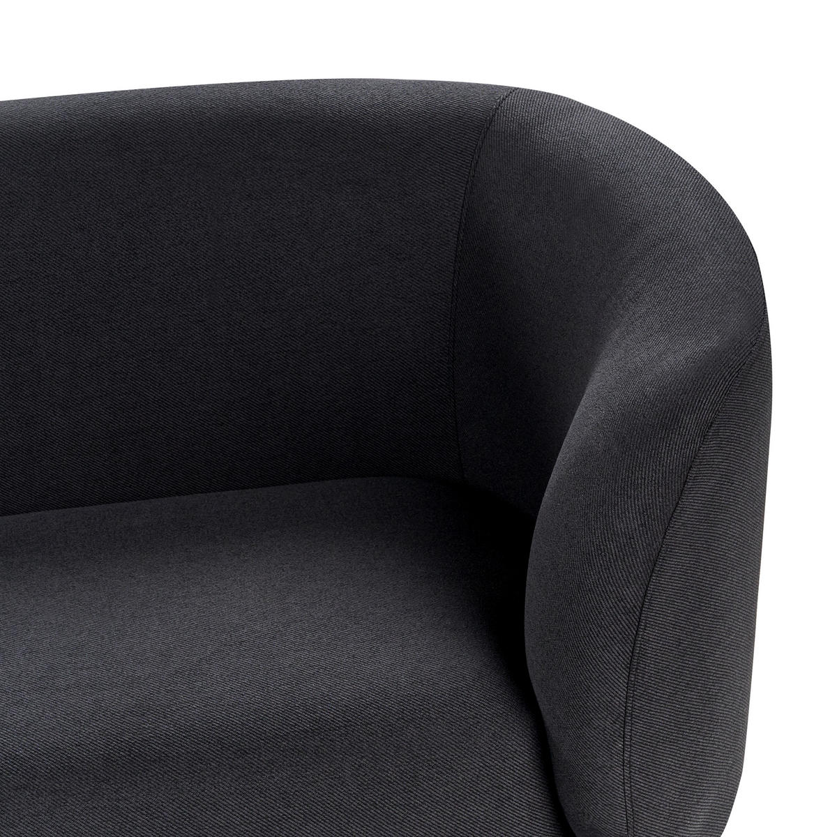 3-SITZER-SOFA Stoff schwarz Loen - Schwarz, Textil (200/79/70cm) - Beliani