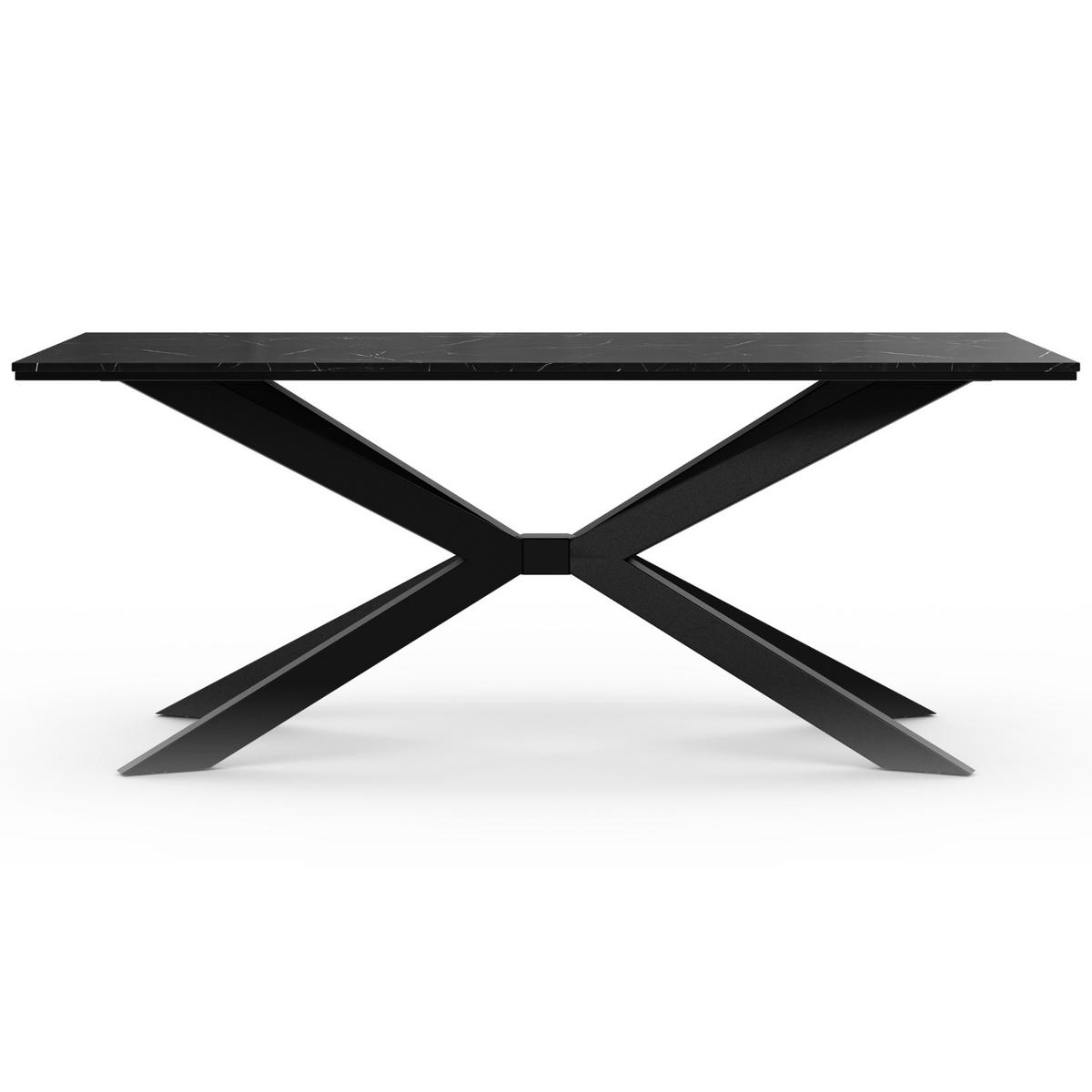 ESSTISCH Schwarz Marmoroptik 190x90 cm - Schwarz, Holzwerkstoff (190/90/76.5cm) - PROSPERO