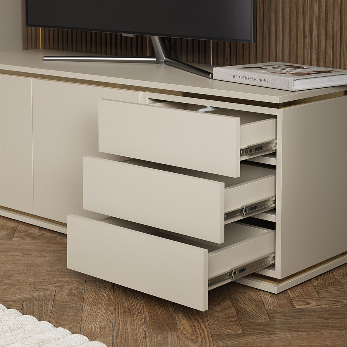 NIZKA OMARICA Linette Kašmir - kašmir, leseni material (135/48.6/42cm) - Vicco