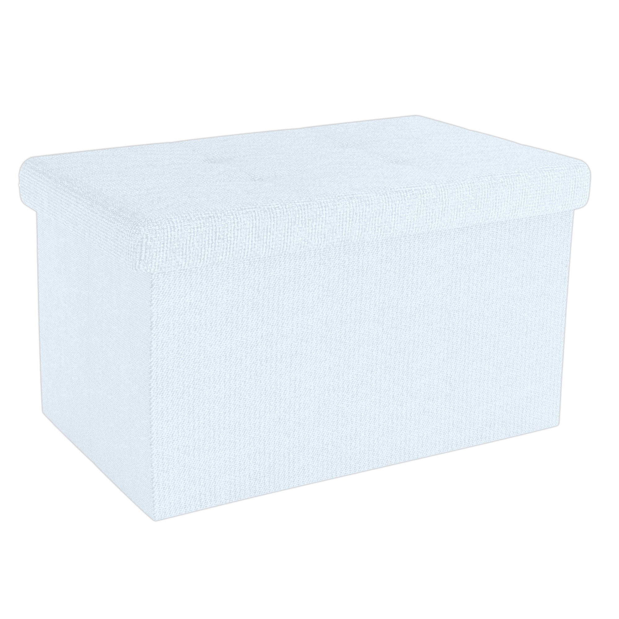 SITZBOX Faltbar mit Stauraum 49/30/30 cm (Weiß) - Weiß, Textil (30/30/49cm) - Intirilife