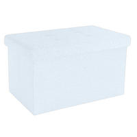 SITZBOX Faltbar mit Stauraum 49/30/30 cm (Weiß) - Weiß, Textil (30/30/49cm) - Intirilife
