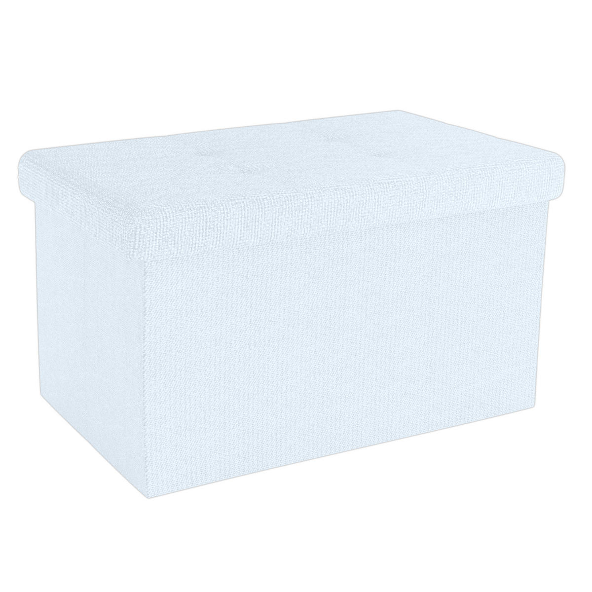 SITZBOX Faltbar mit Stauraum 49/30/30 cm (Weiß) - Weiß, Textil (30/30/49cm) - Intirilife