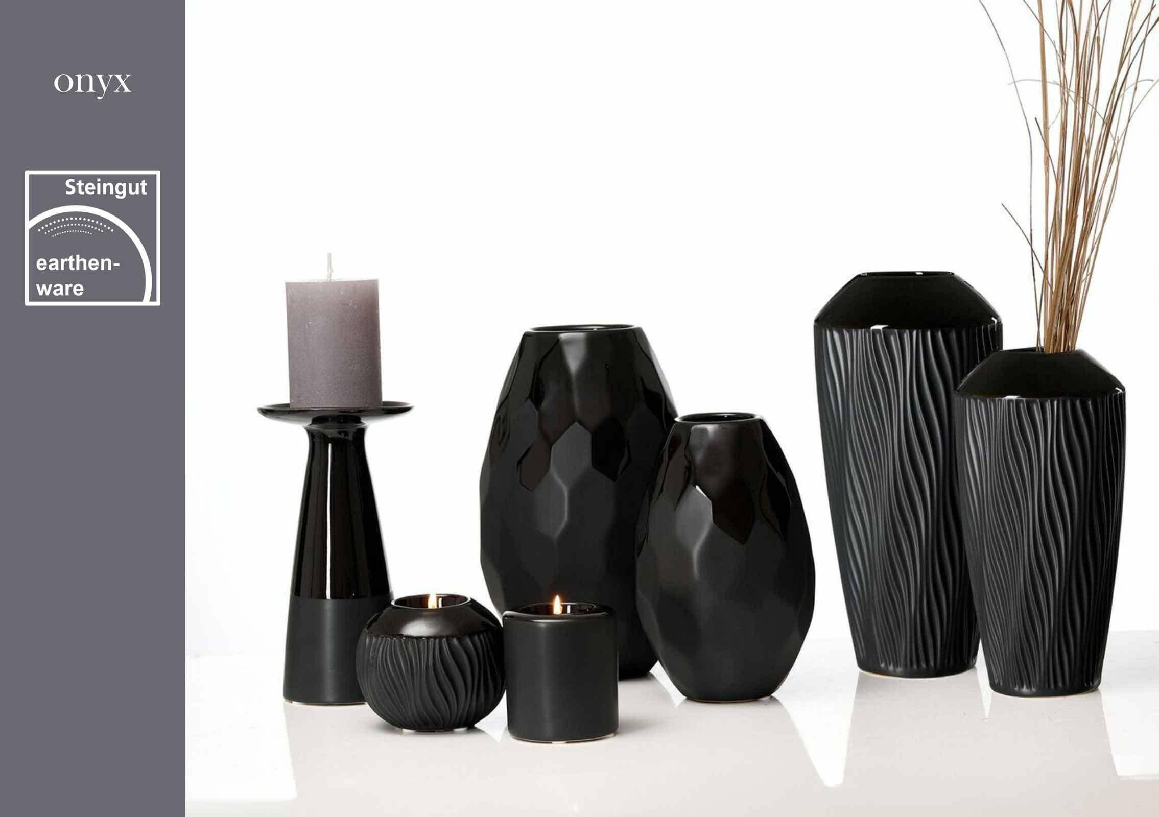 TEELICHTHALTER Onyx schwarz ø 8 cm 6er Set - Schwarz, Keramik (9cm) - Ritzenhoff Breker