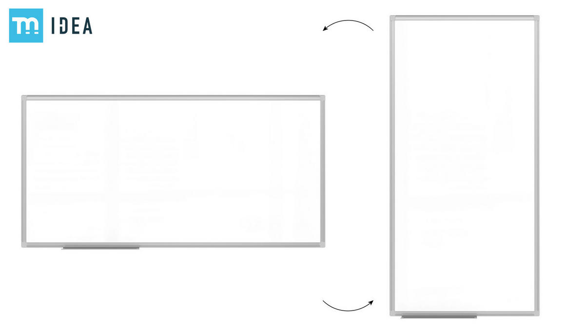 MAGNETISCHES Whiteboard 120x60 cm im Aluminiumrahmen - Reihe TM IDEA® Flex - Weiß, Metall (120/60/1.6cm) - ALLboards