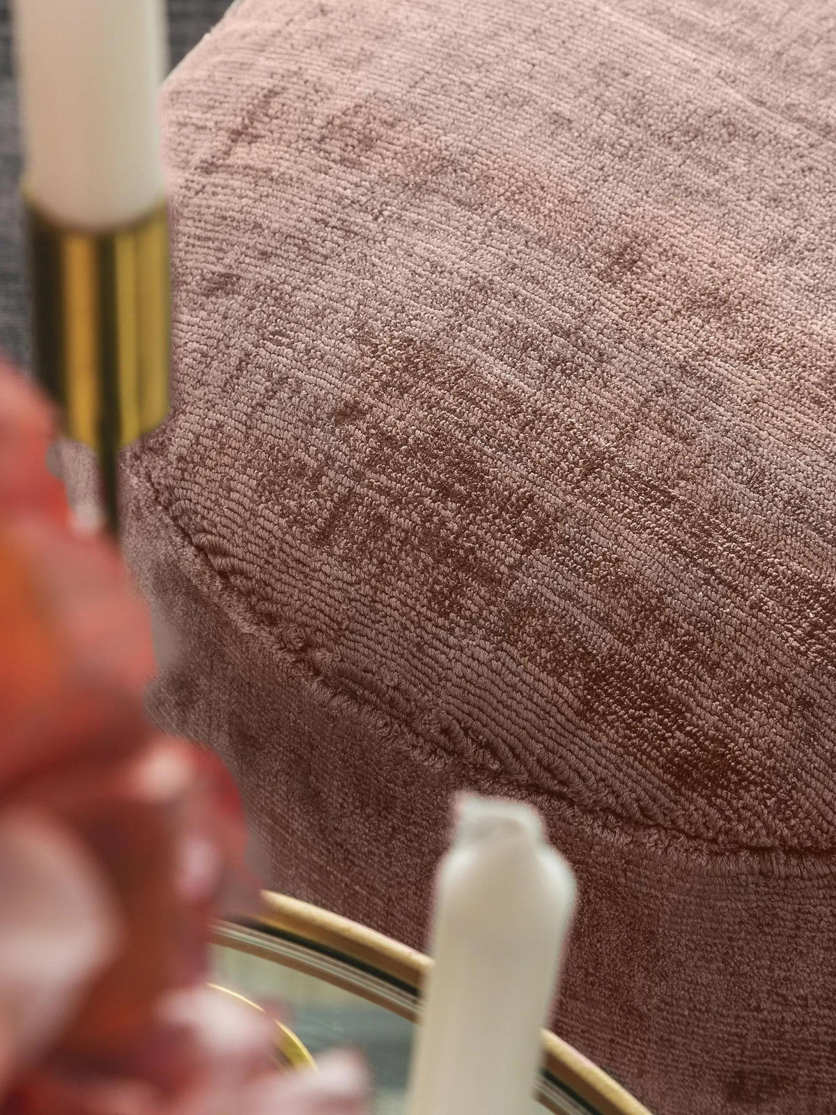 POUF Nova Rosa 55x55x30 cm - Rosa, Textil (55/30/55cm) - benuta Pure