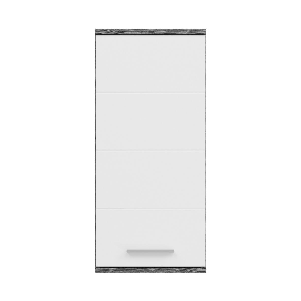 HÄNGESCHRANK Blake Bad in Rauchsilber Nachbildung und weiß hochglanz B/H/T: 35x77x25 cm - Silberfarben, Holz (35/77/25cm)