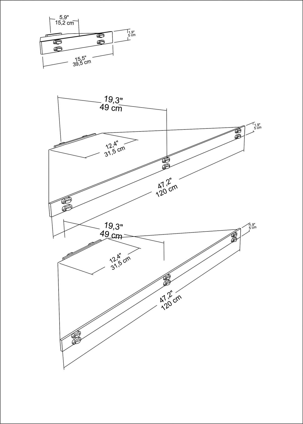 TV-ELEMENT Mensi Eiche - Naturfarben, Holzwerkstoff (120/5/49cm) - Decorotika