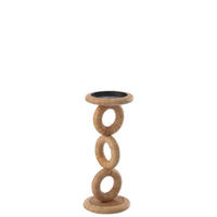 KERZENSTÄNDER RING - Naturfarben, Holz (14/36/14cm) - J-Line