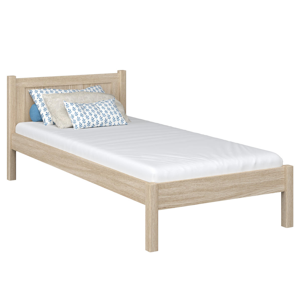 BETT N02 Sonoma Eiche 90/190 - Sonoma Eiche, Naturmaterialien/Holz (90/190cm) - N-Wood