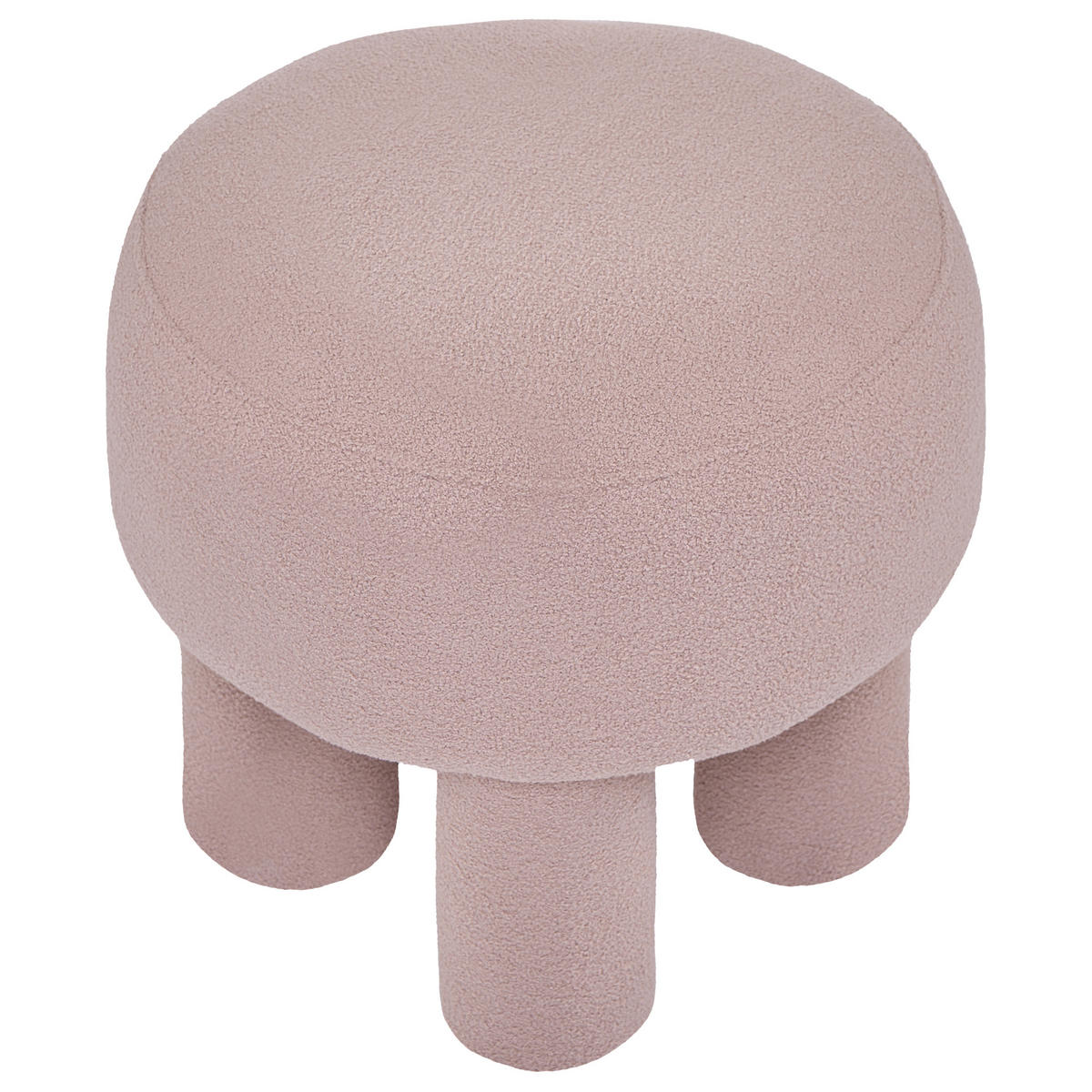 HOCKER Bouclé Beige Canby - Beige, Textil (43/38/43cm) - Beliani