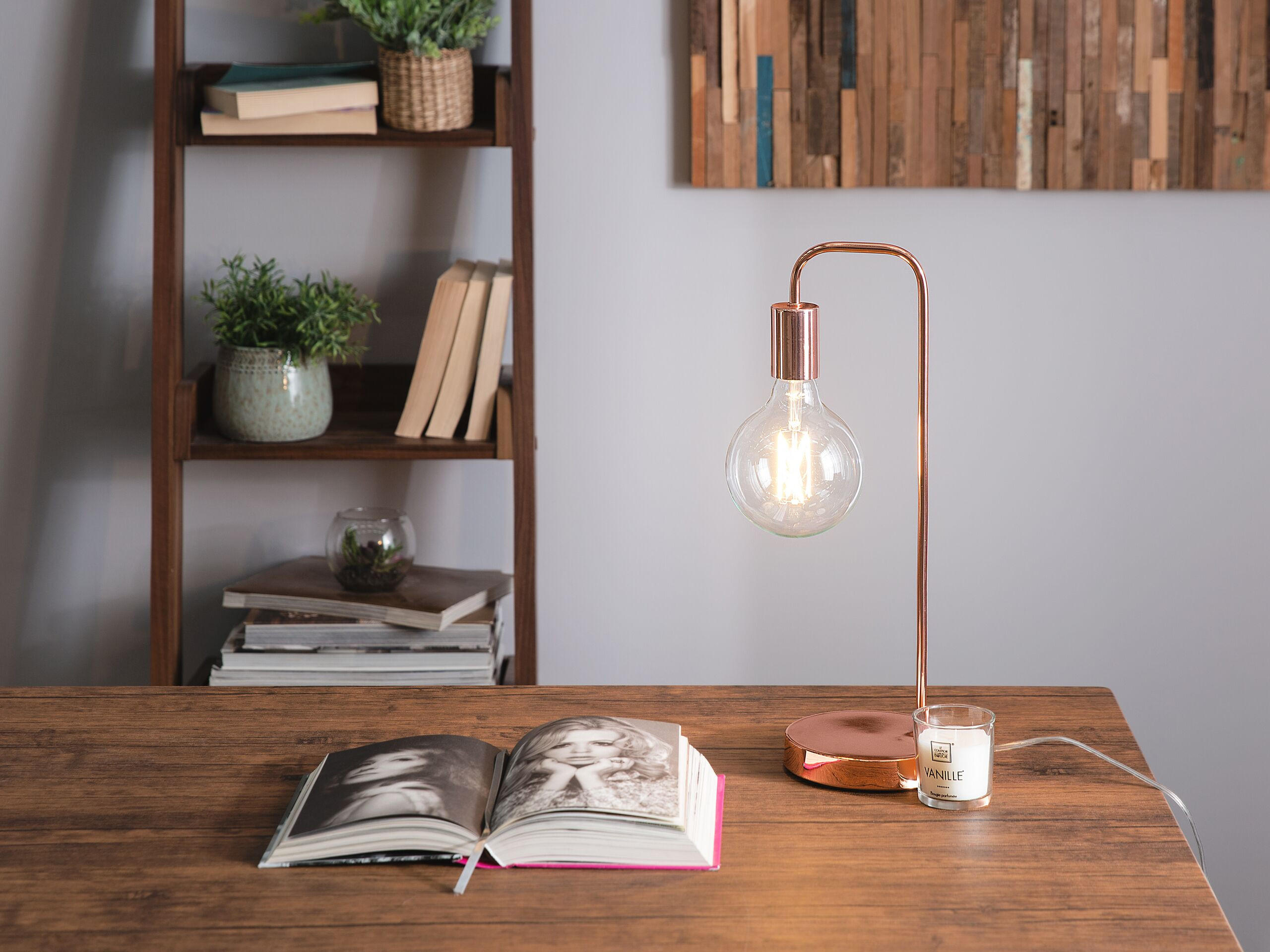SCHREIBTISCHLAMPE Savena 15/15/48 cm - Kupferfarben, Metall (15/15/48cm) - Beliani