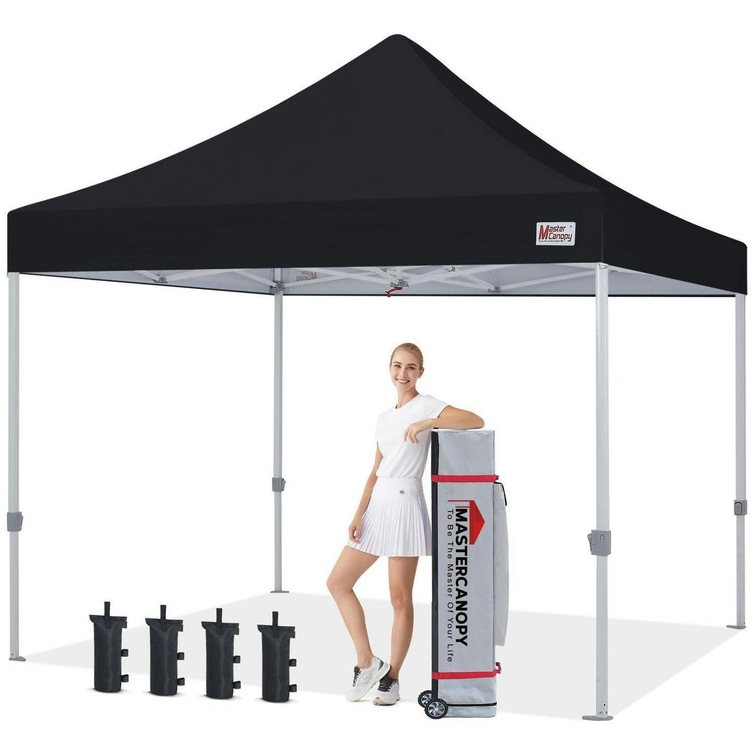 FALTPAVILLON 3 x 3 m Schwarz UV-Schutz Wasserabweisend - Schwarz, Textil (300/347/300cm)