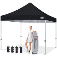 FALTPAVILLON 3 x 3 m Schwarz UV-Schutz Wasserabweisend - Schwarz, Textil (300/347/300cm)