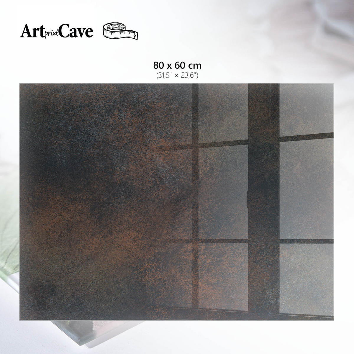 GLASPLATTE 80x60 cm – Dunkle Textur - Braun, Glas (0.4/80/60cm) - ArtPrintCave