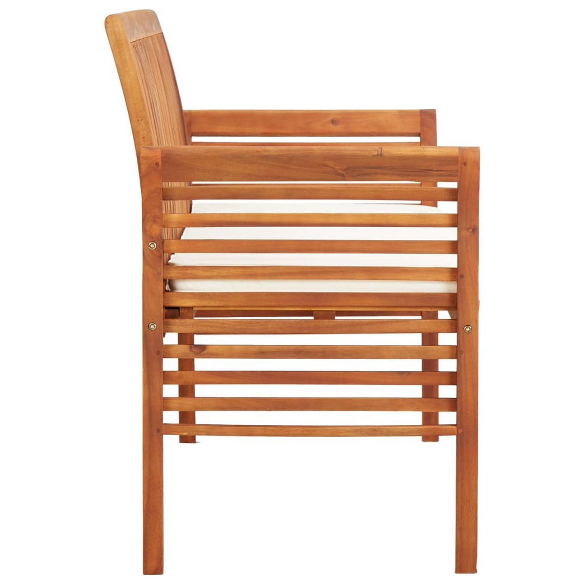 3-SITZER Gartenbank mit Kissen 150 cm Massivholz Akazie - Braun, Holz (150/90/60cm) - furnicato