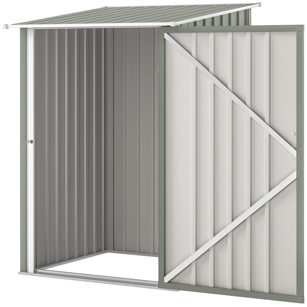 GARTENHAUS aus verzinktem Stahl mit Tür 100 x 104 x 160 cm ,hellgrau - Hellgrau, Metall (100/160/104cm) - Vallsero