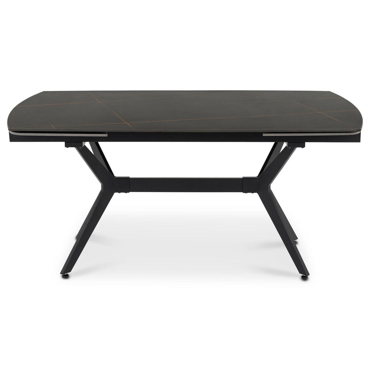 ESSTISCH LEANA schwarz - Schwarz, Metall (90/160/76cm) - IDIMEX