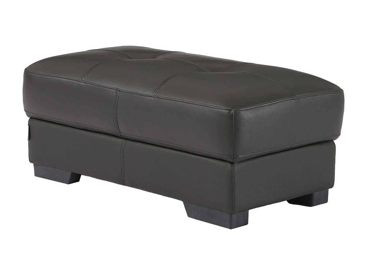 SITZHOCKER - 1 Person - Leder - Schwarz - METROPOLITAN - Schwarz, Leder (100/43/54cm) - Vente-Unique