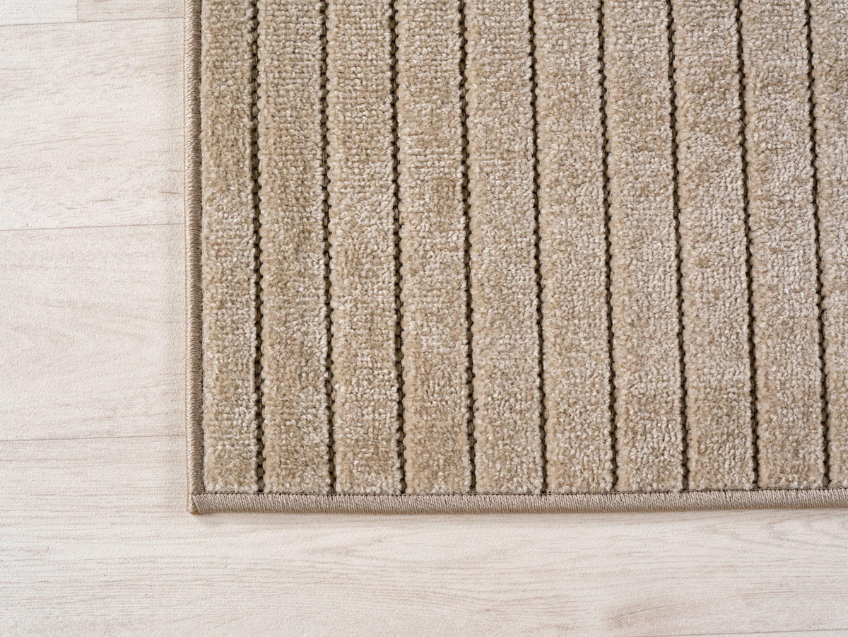 TEPPICH In-/Outdoor Kurzflor Skandi 3D-Design Polypropylen Balkon Beige Läufer 80x250 - Beige, Textil (80/250cm) - KADIMA DESIGN