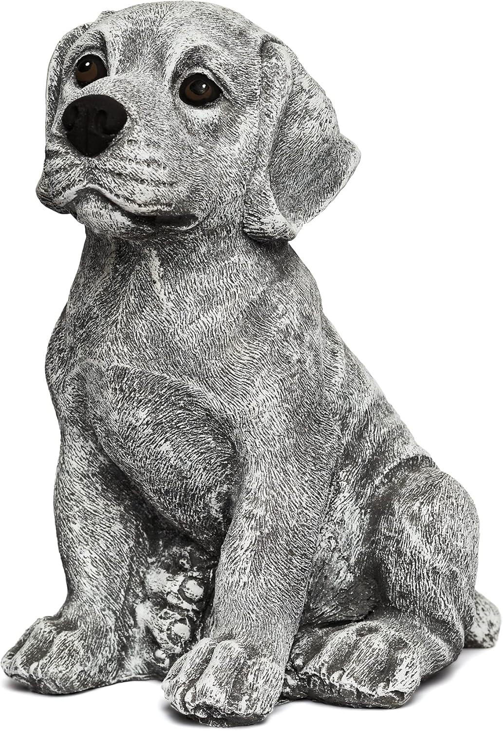 STEINFIGUR Rottweiler Welpe frostfest wetterfest Steinguss - Grau, Stein (15/25/20cm) - stoneandstyle