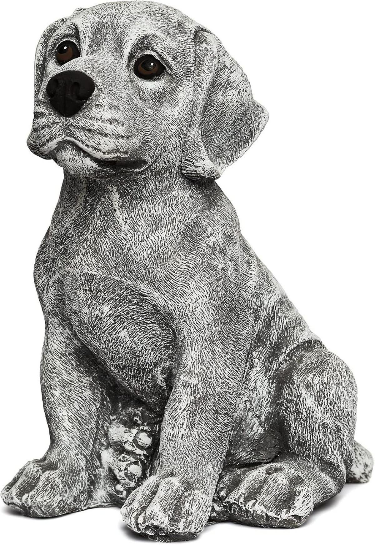 STEINFIGUR Rottweiler Welpe frostfest wetterfest Steinguss - Grau, Stein (15/25/20cm) - stoneandstyle