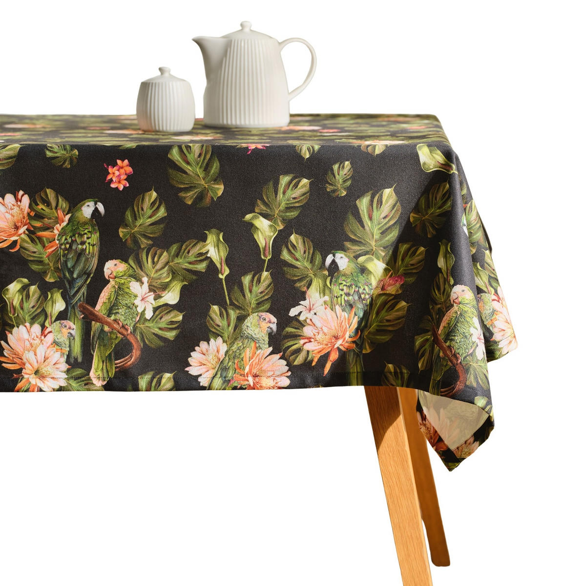 TISCHDECKE Piroso, 150x220 cm, Tischtuch Rechteckig für Dekorative Tisch, Esszimmer, Restaurant, Schutz, Abwaschbar - Dunkelgrün, Textil (220/150/1cm) - home&you