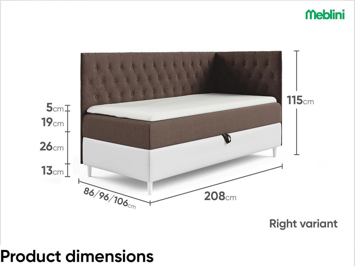 KINDERBETT FLIPPO 3 - Braun/Weiß, Holzwerkstoff (96/208cm) - Meblini