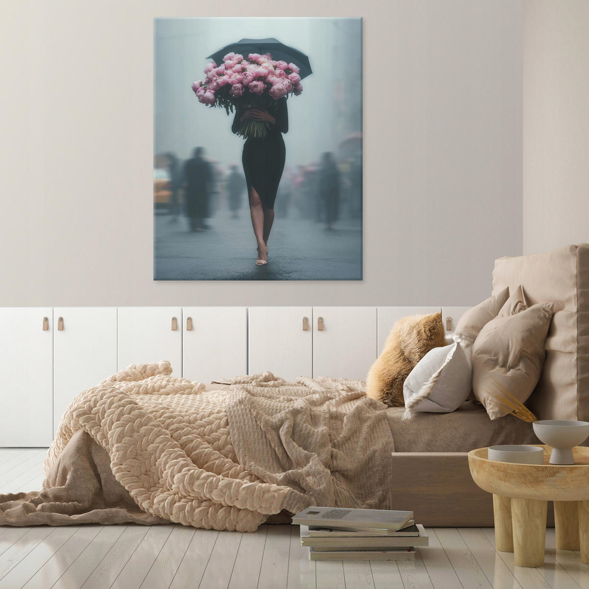 WANDBILDER Frau Blumen Modern 60x40 - Multicolor, Holzwerkstoff (40/60cm) - Wallarena