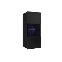 VITRINESCHRANK Bird Schwarz, Hängeschrank - Schwarz, Holzwerkstoff (45/117/32cm) - Bettso