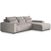 ECKSCHLAFSOFA Benny cappuccino rechts - Schwarz/Cappuccino, Kunststoff/Textil (271/185cm) - Beautysofa