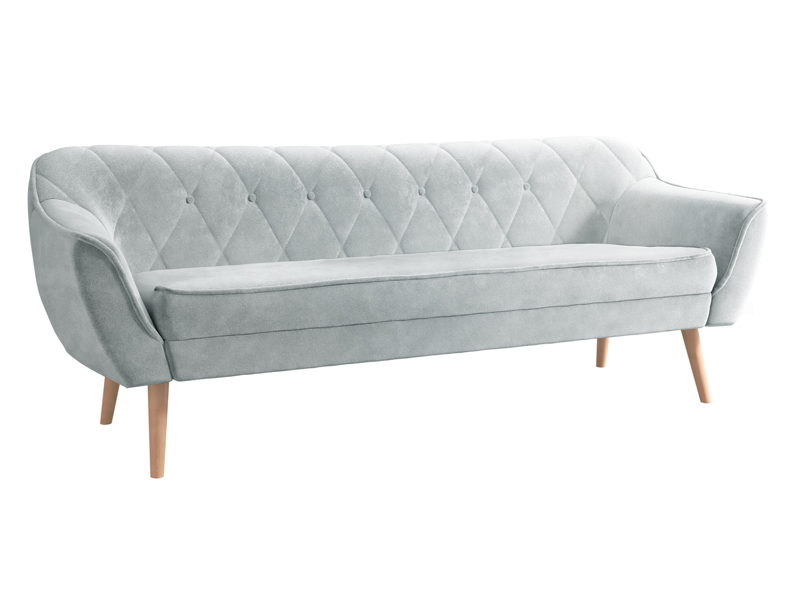 SOFA Skand 3 - Hellgrau/Naturfarben, Holz/Textil (180/75/74cm) - MIRJAN24