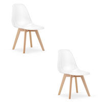 ESSZIMMERSTUHL 2-er Set KITO transparenter Sitz, natürliche Beine - Transparent/Naturfarben, Kunststoff (46/80/54.5cm) - Valora