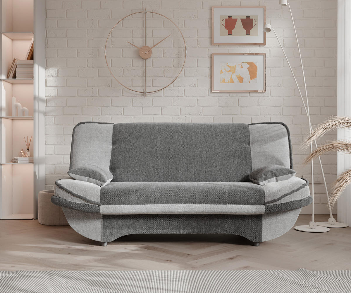 SCHLAFSOFA ORLIN mit Bettkasten Hellgrau/Dunkelgrau - Hellgrau, Holzwerkstoff/Kunststoff (200/85/90cm) - Idohome