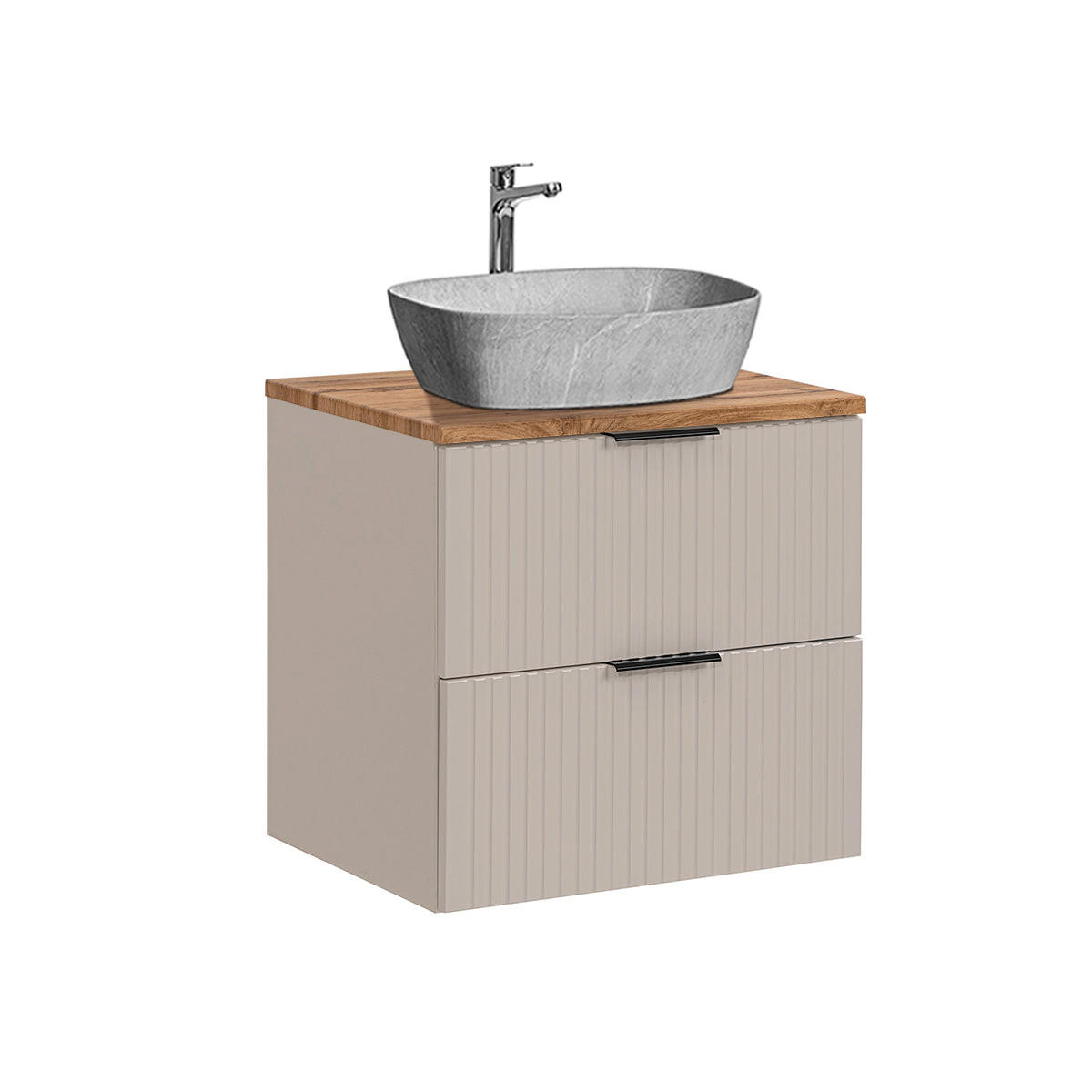 WASCHTISCH 60.6cm Adriel Beige - Beige/Grau, Holzwerkstoff (60.6/59/46cm) - Petits-meubles