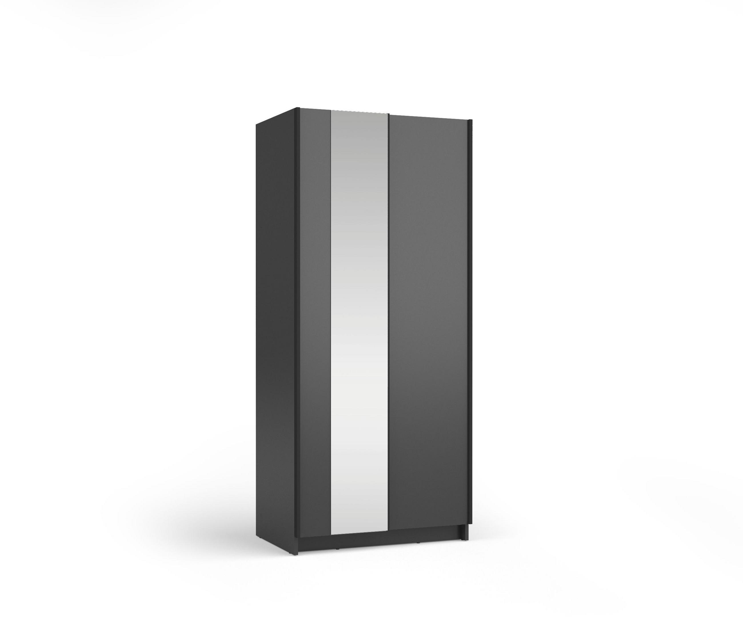 Masseno Schwebetürenschrank Schwarz 100x182x54.6 cm
