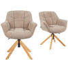 BÜROSTUHL Mika-Iven - Honigeiche/Beige, Eichenholz/Holz (65/82/66cm) - DUBI Möbel