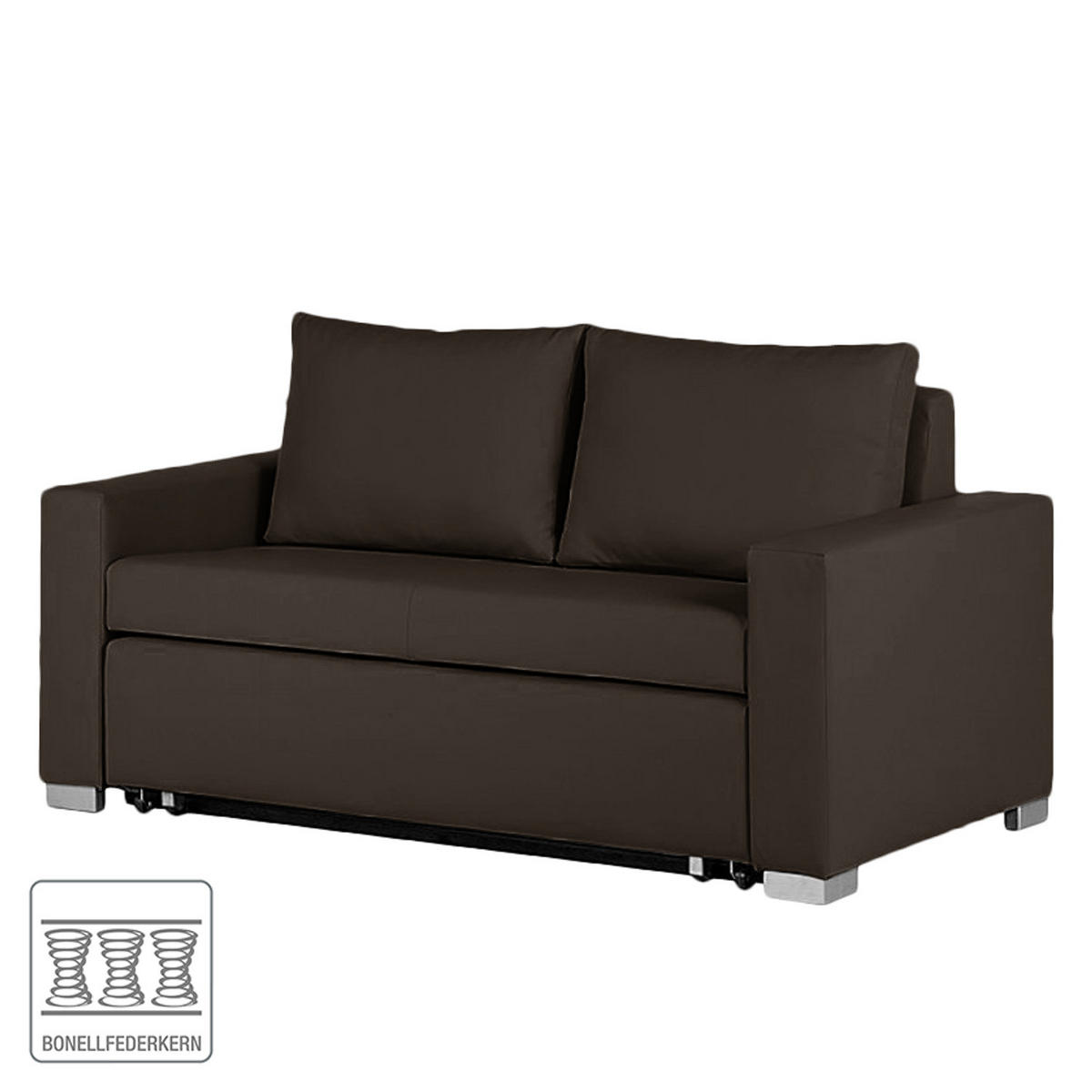 SCHLAFSOFA - Silberfarben/Braun, Kunststoff (173/90/90cm) - home24
