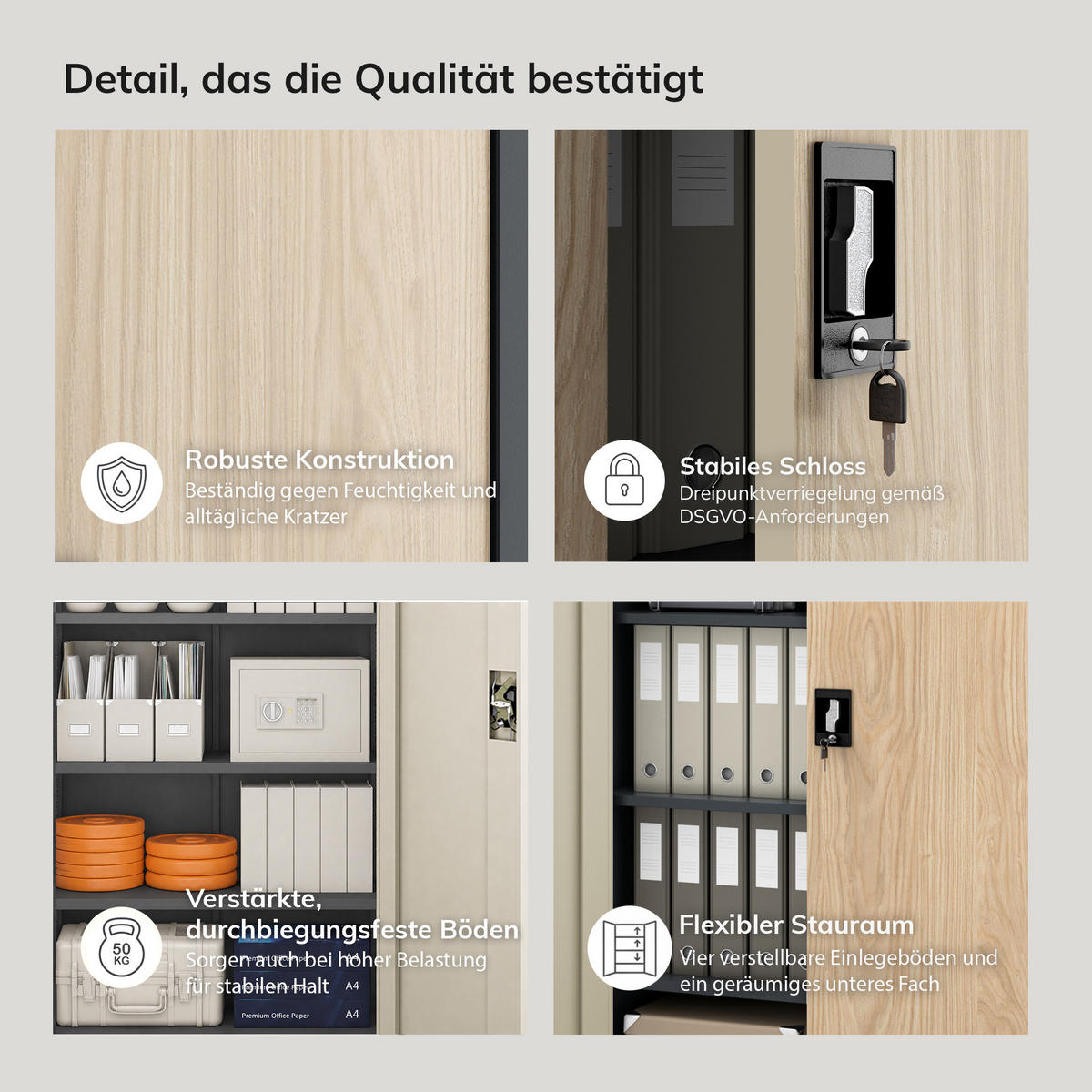BÜROAKTENSCHRANK JAN 185 x 90 x 40 cm - Anthrazit/Sonoma Eiche, Metall (90/185/40cm) - Jan Nowak